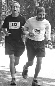 Graeme McCreath (left) at McNeill Bay Half Marathon, September 2012.  Photo credit: Black Press/Saanich News.