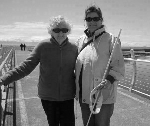 Thelma Fayle Sr. (left) and Doris Belusic  (right) on Victoria’s breakwater.  Photo Credit: Thelma Fayle
