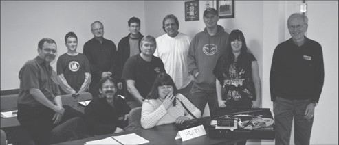 Heidi and her classmates. At left: Peter Cross, VA7PTR. At right: Andy Woodsworth, VE7VAW