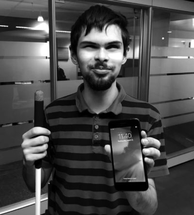 Jondalar Sekhon with his new iPhone 7. Credit: Don Jones