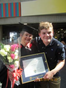Doris with nephew holding BA degree certificate. Photo by Thelma Fayle